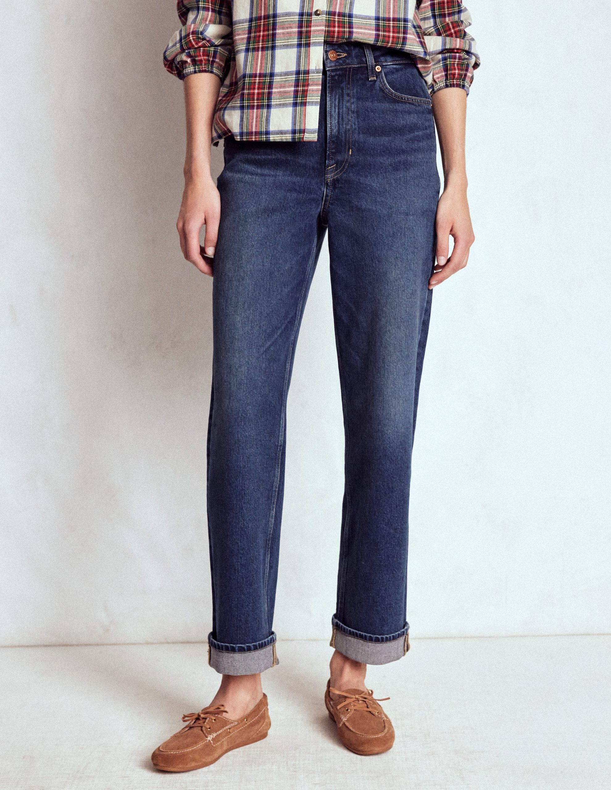 Mid Rise Straight Leg Jeans-Dark Vintage - Image 4