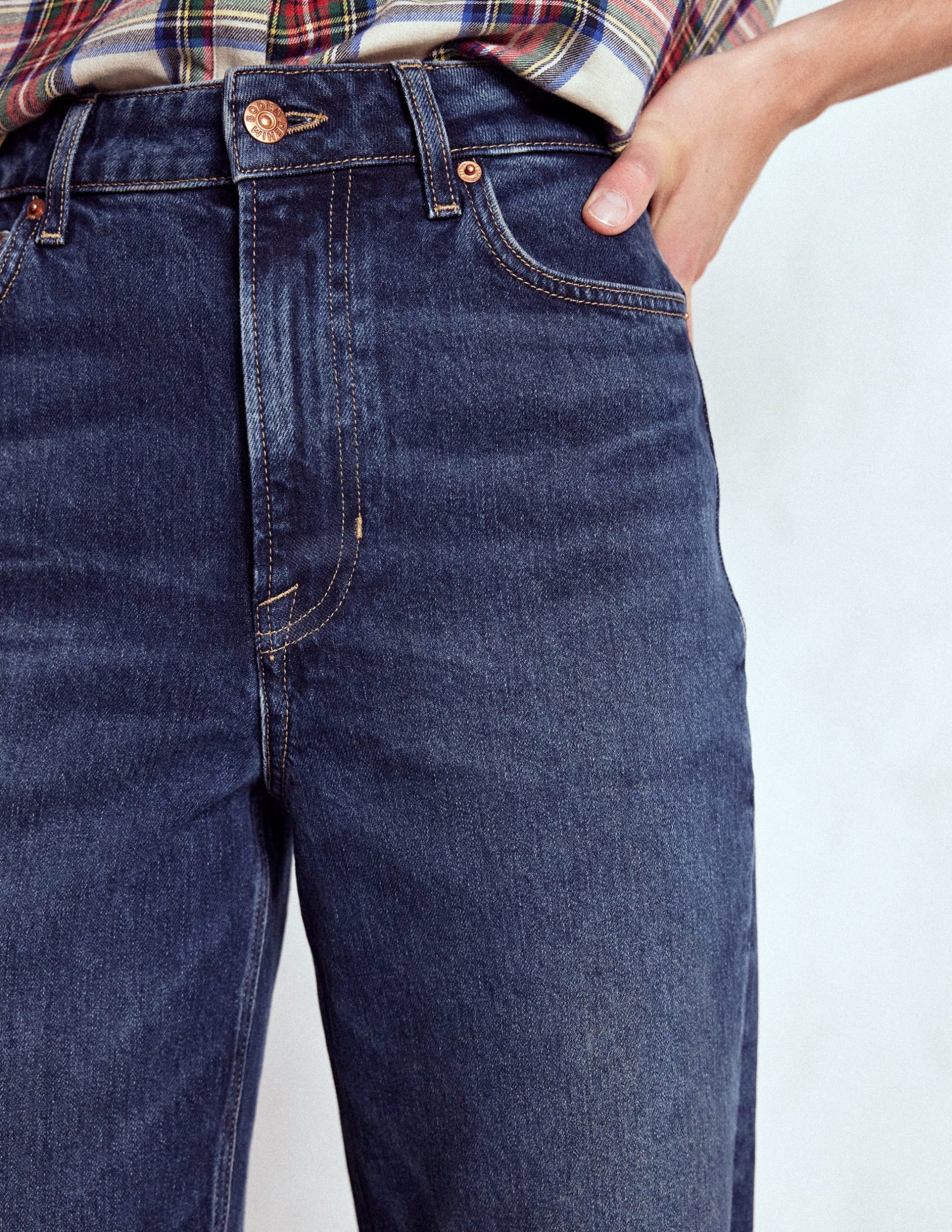 Mid Rise Straight Leg Jeans-Dark Vintage - Image 5