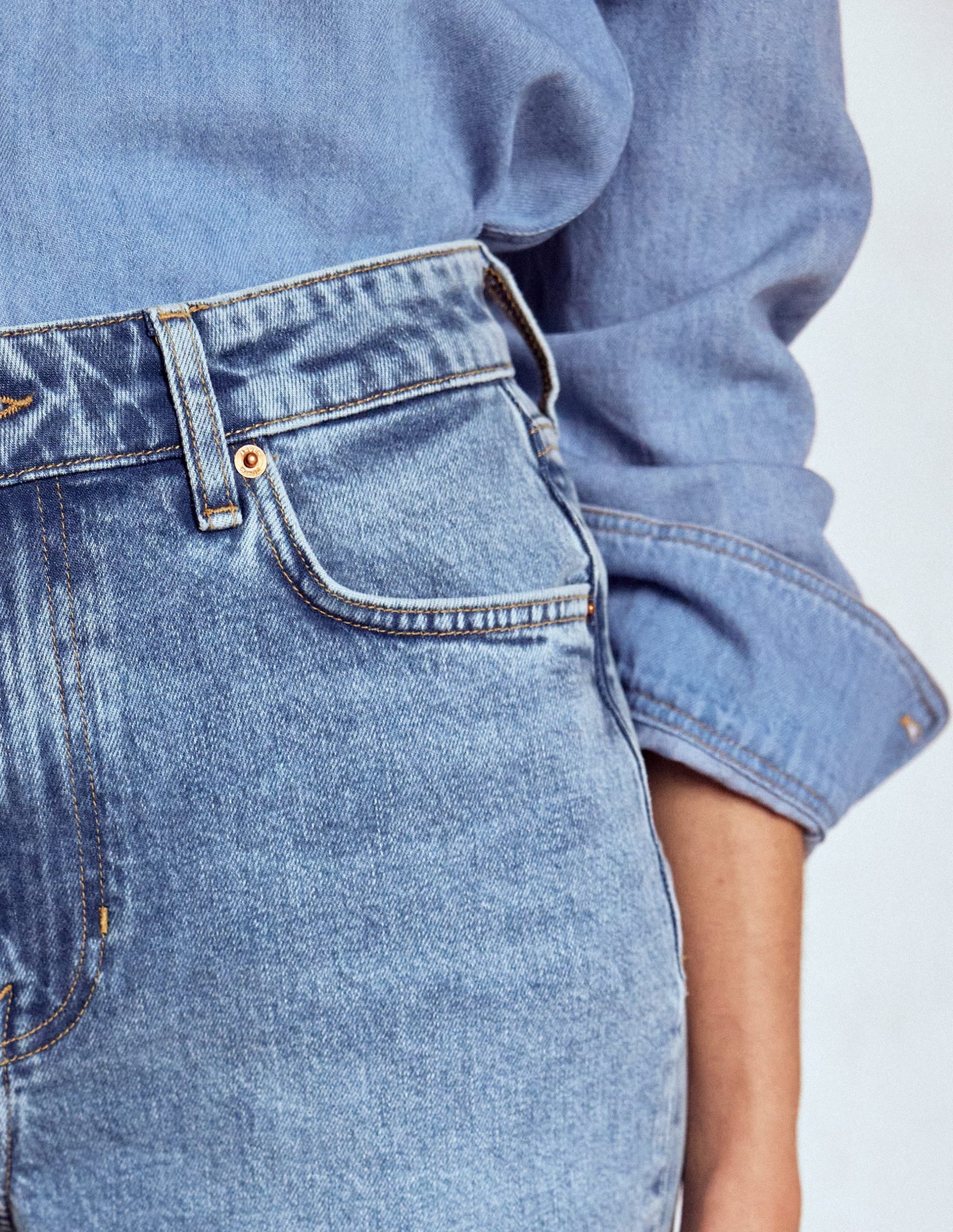 Mid Rise Straight Leg Jeans-Light Vintage - Image 5