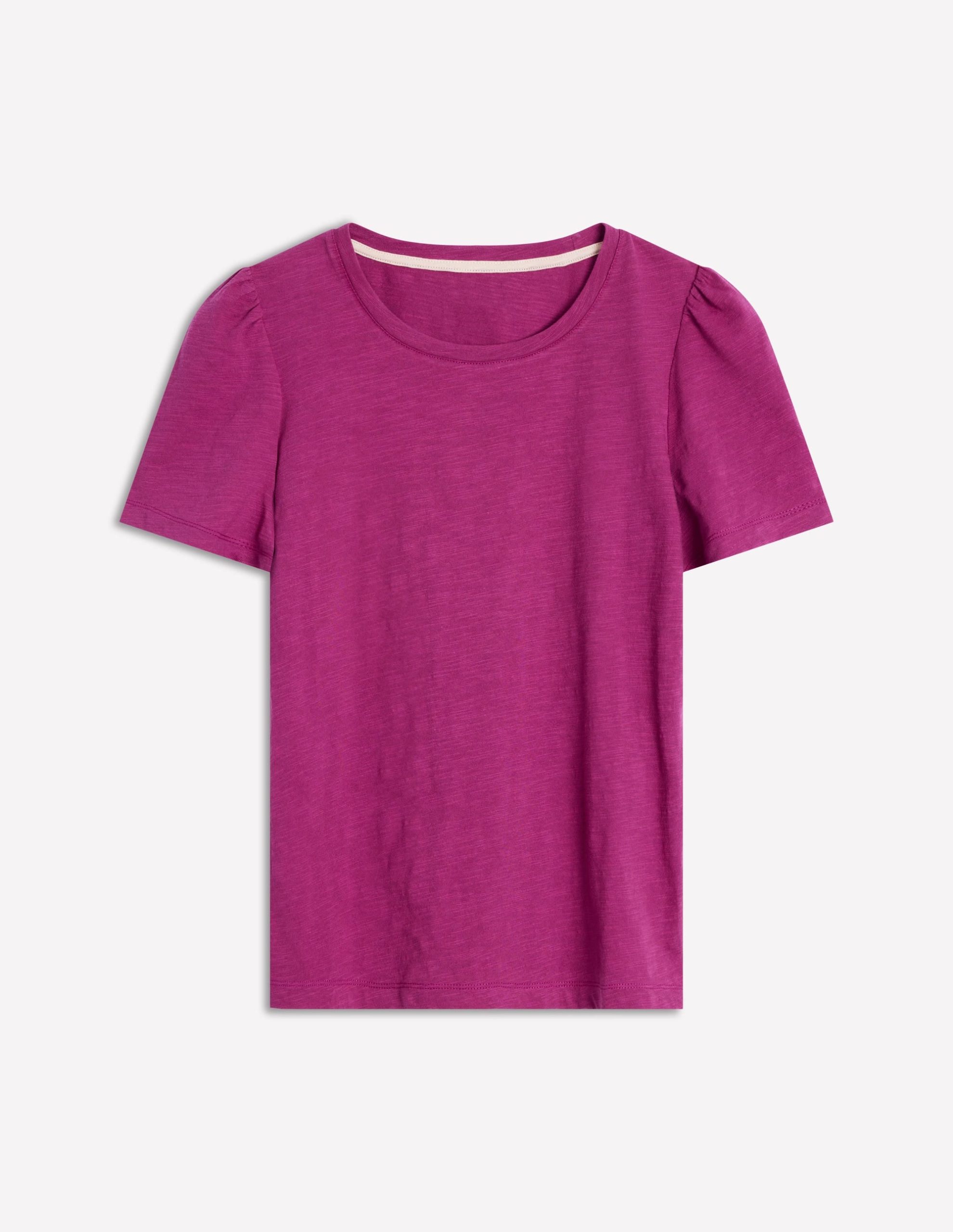Cotton Puff Sleeve T-Shirt-Rich Magenta - Image 5