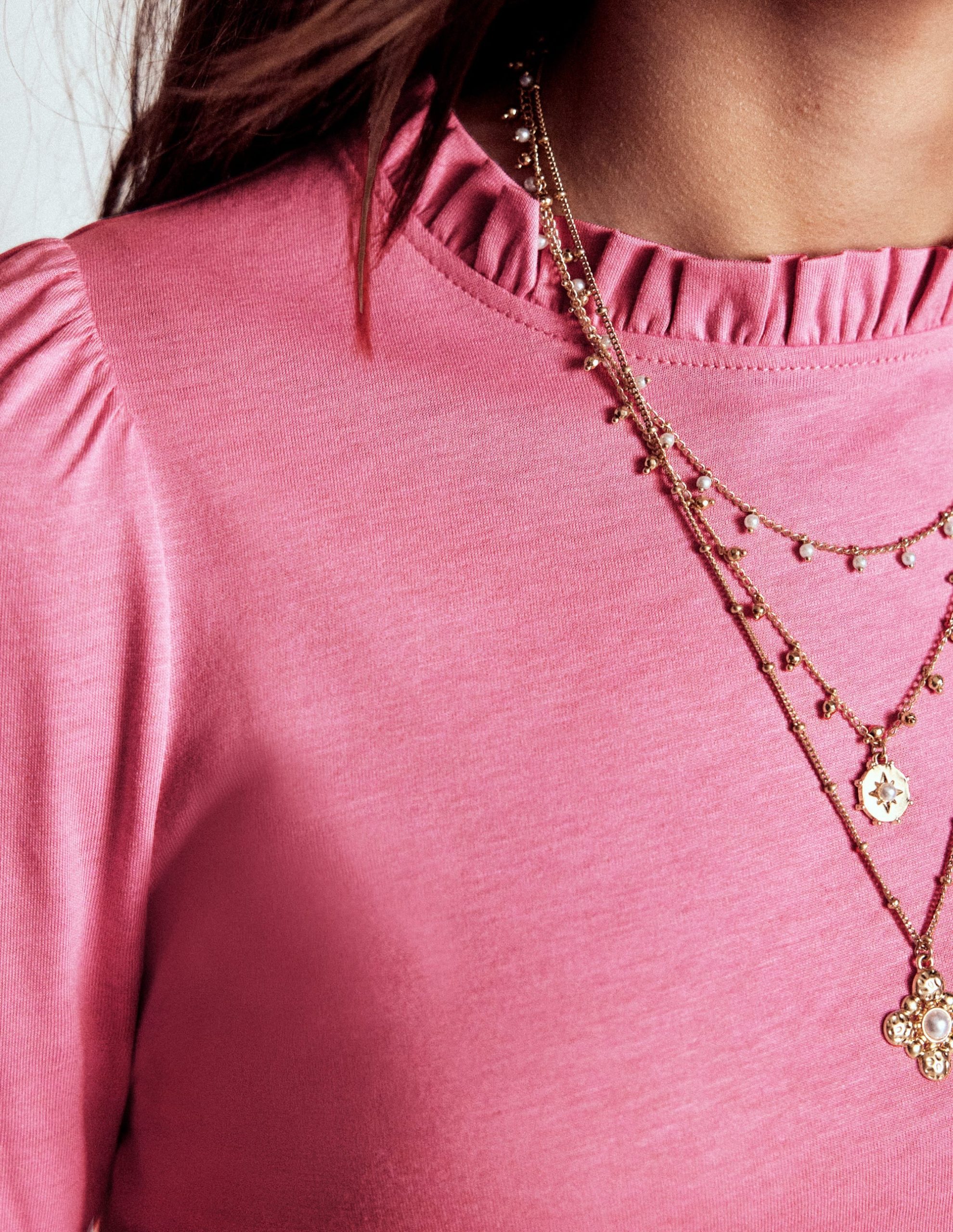 Supersoft Frill Detail Top-Formica Pink - Image 2