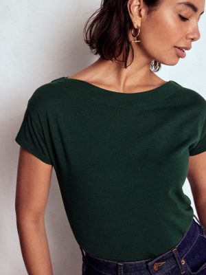 Supersoft Boat Neck T-Shirt-Green Pine