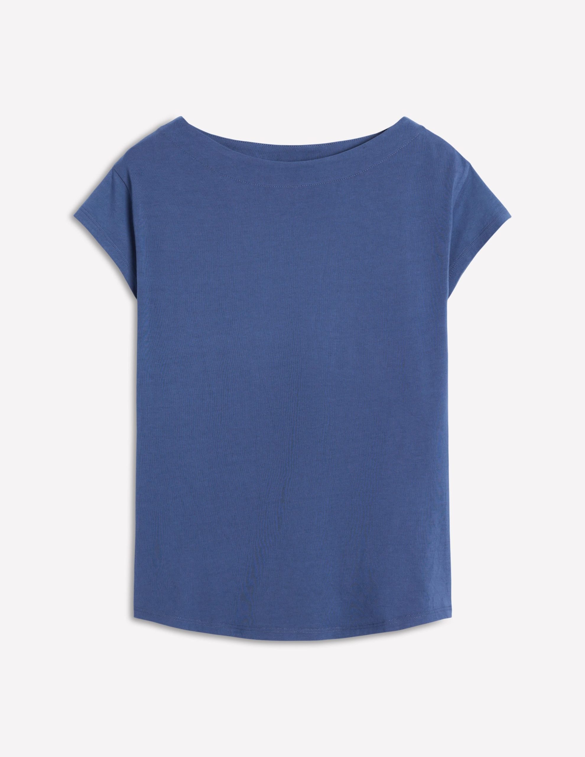 Supersoft Boat Neck T-Shirt-Denim Blue - Image 5