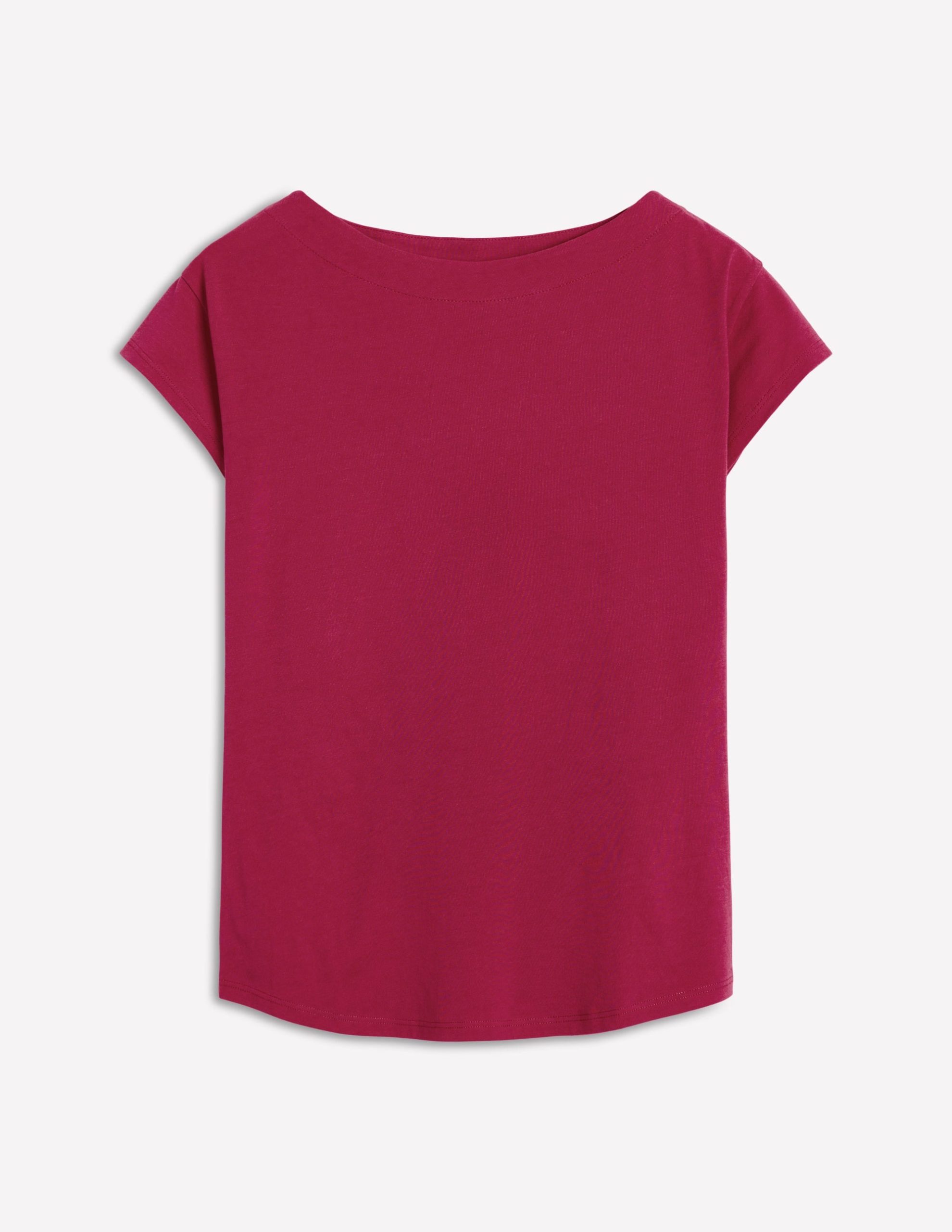 Supersoft Boat Neck T-Shirt-Burgundy Red - Image 5