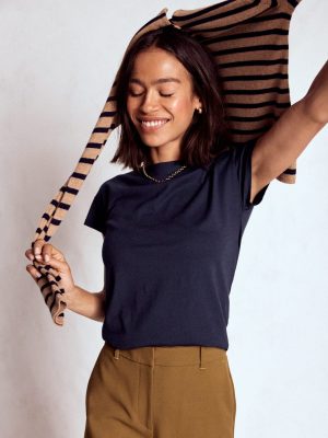 Supersoft Boat Neck T-Shirt-Navy