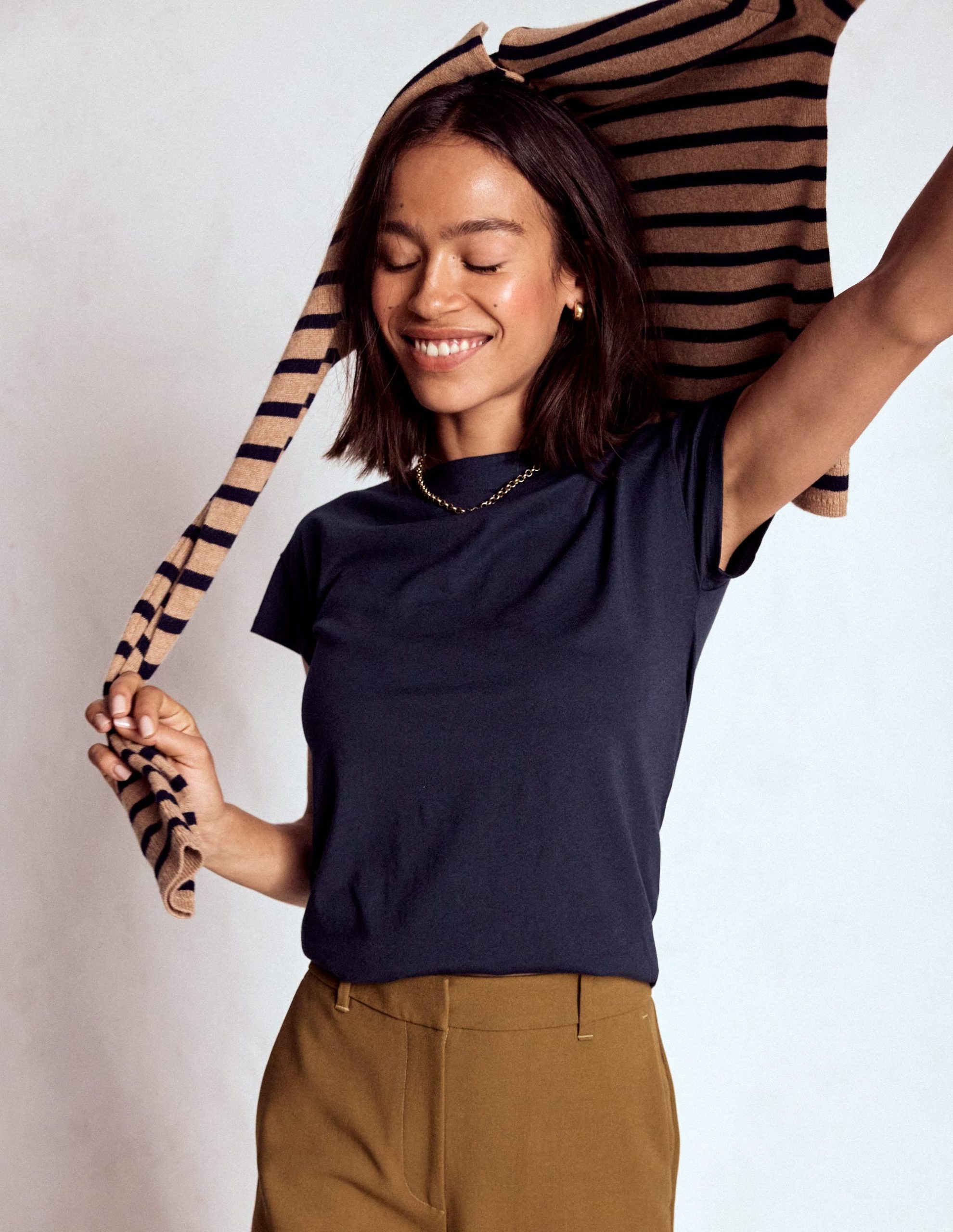 Supersoft Boat Neck T-Shirt-Navy