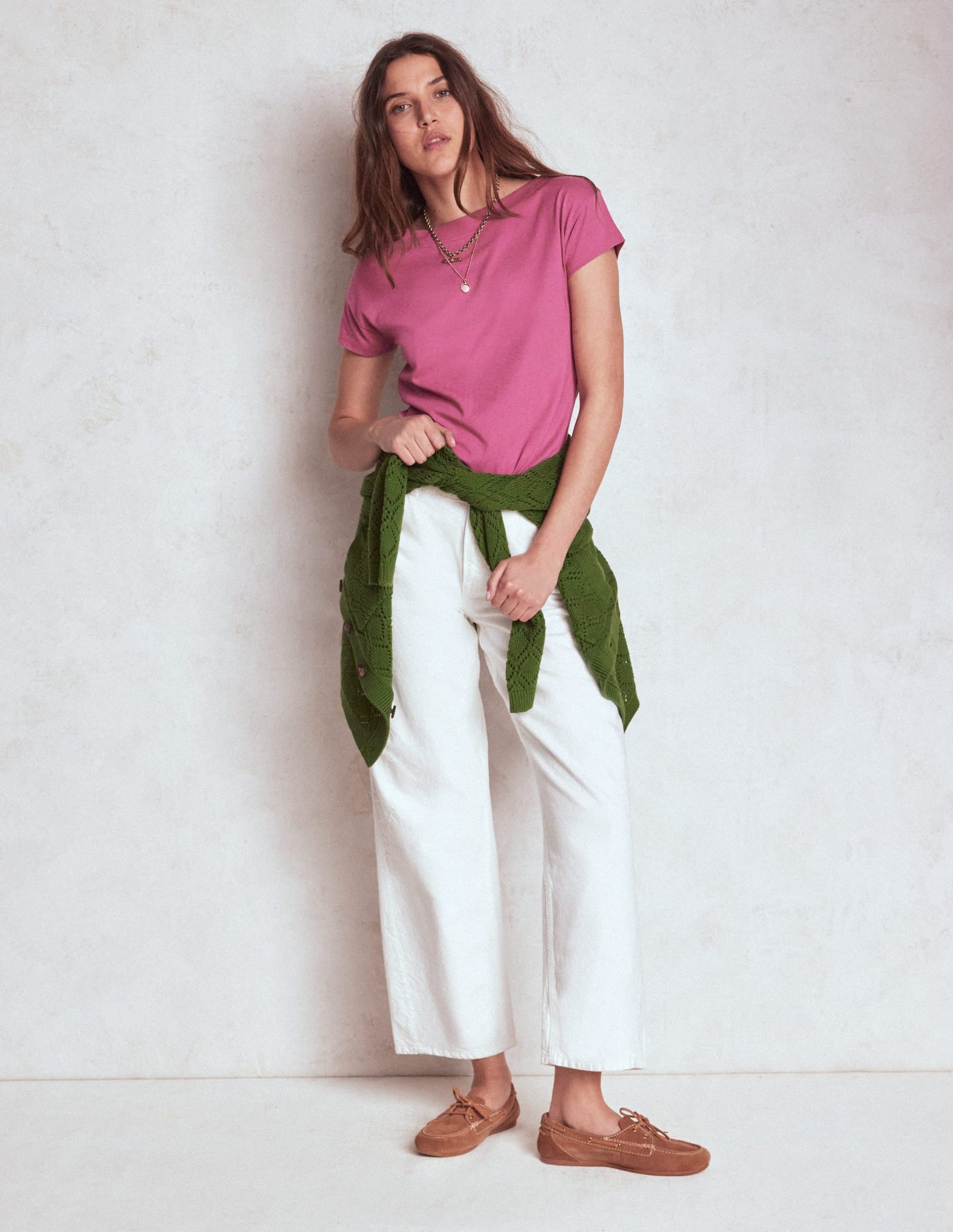 Supersoft Boat Neck T-Shirt-Purple Damson - Image 4