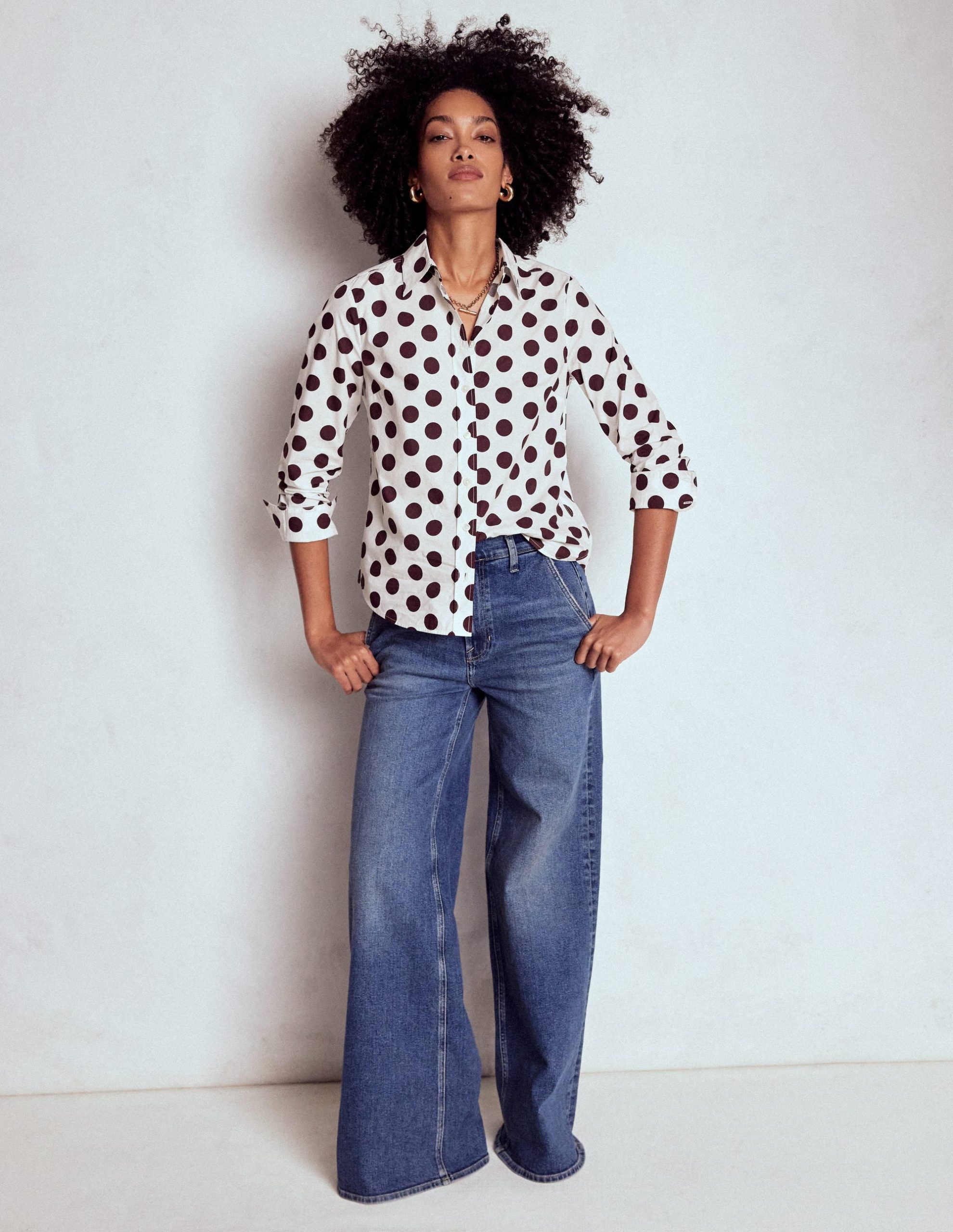 Sienna Cotton Shirt-Deep Wisteria. Spots - Image 4