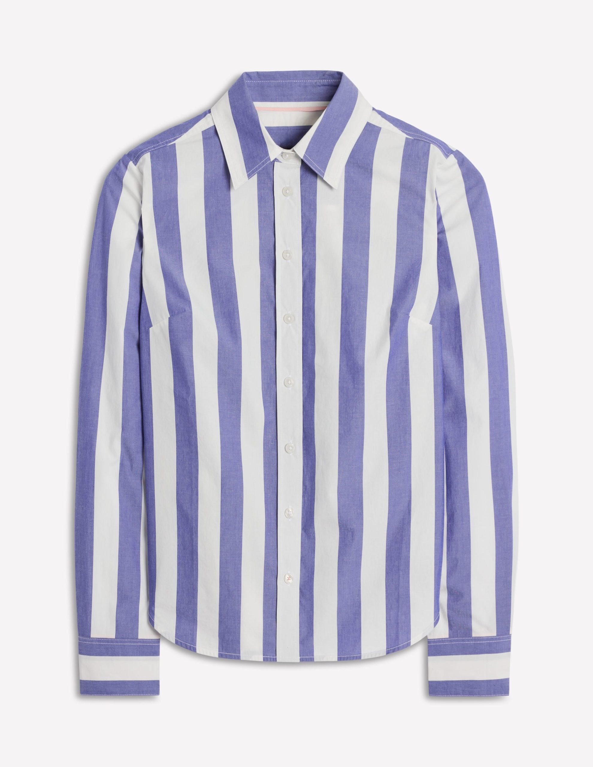 Sienna Cotton Shirt-Bright Blue and Ivory Stripe - Image 5