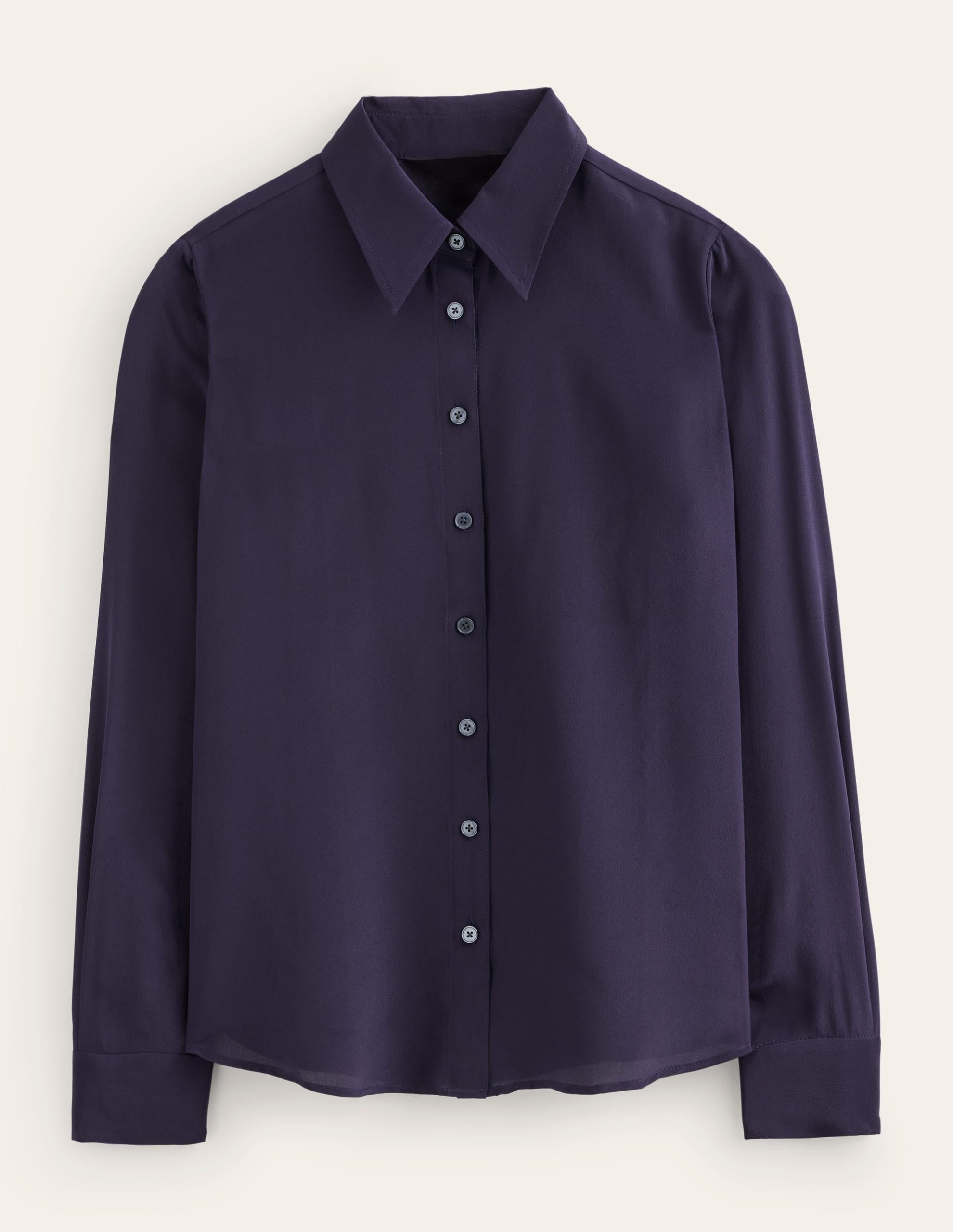 Sienna Silk Shirt-Navy - Image 6