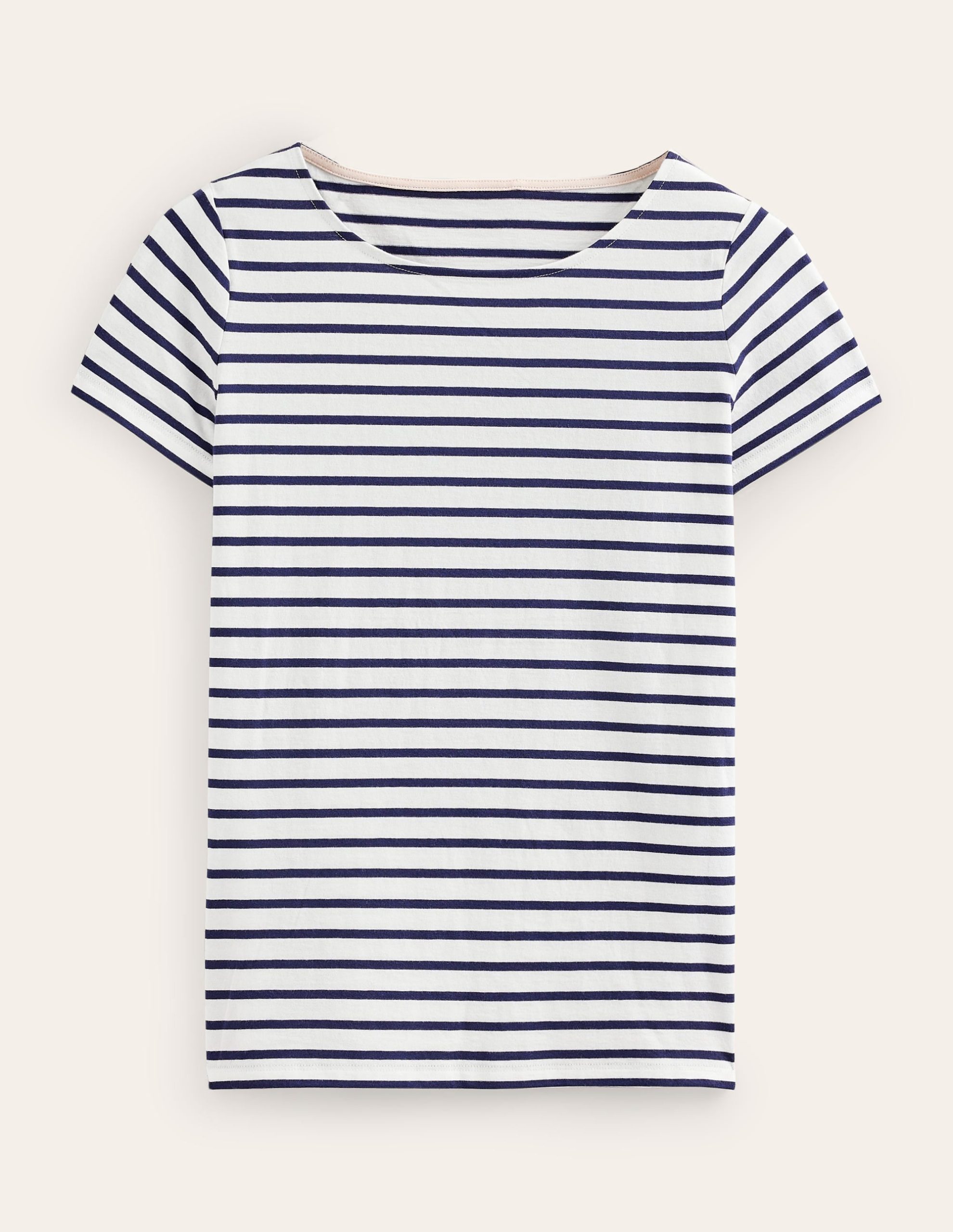 Ella Short Sleeve Breton-Ivory. Navy - Image 5