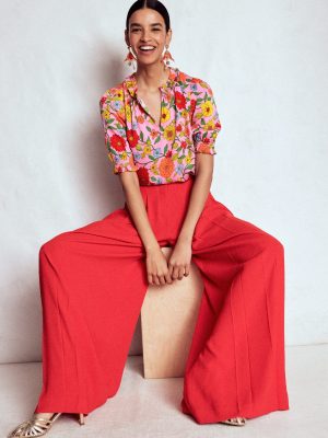 Ria Short Sleeve Top-Rose Bloom. Dahlia Trial