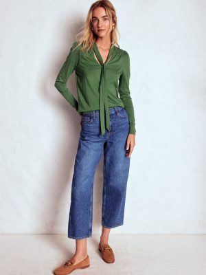 Tie Neck Supersoft Top-Hunter Green