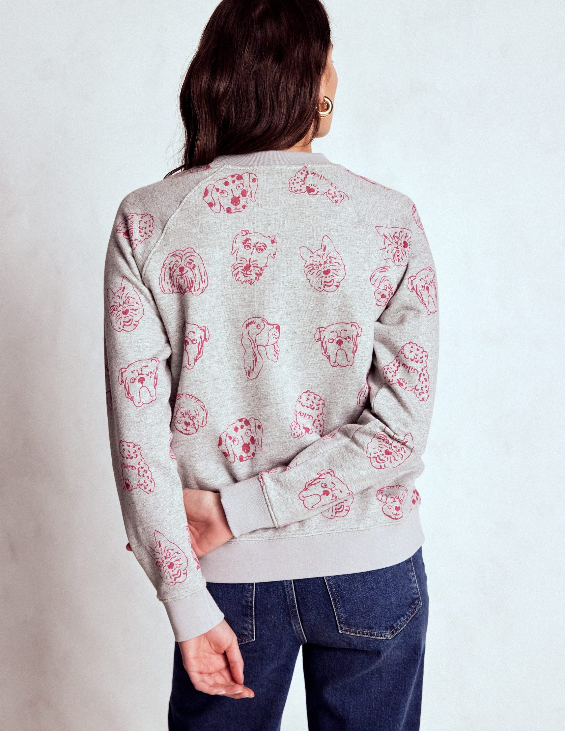 Rosa Printed Sweatshirt-Grey and Pink Yarrow. Dogs - Image 3