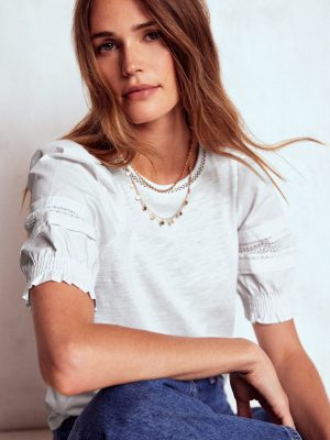 Lottie Puff Sleeve Top-White