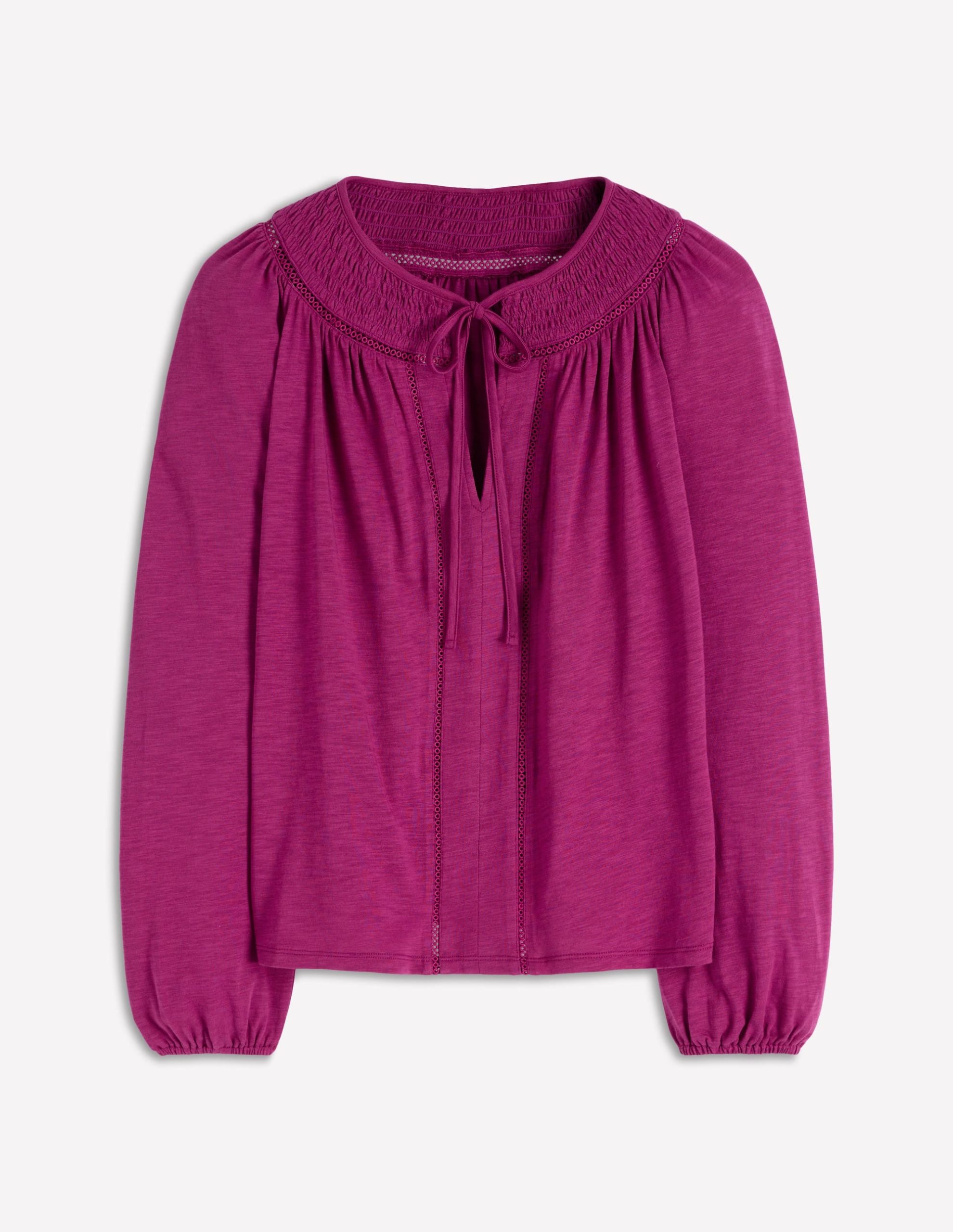 Georgia Smocked Jersey Top-Rich Magenta - Image 6