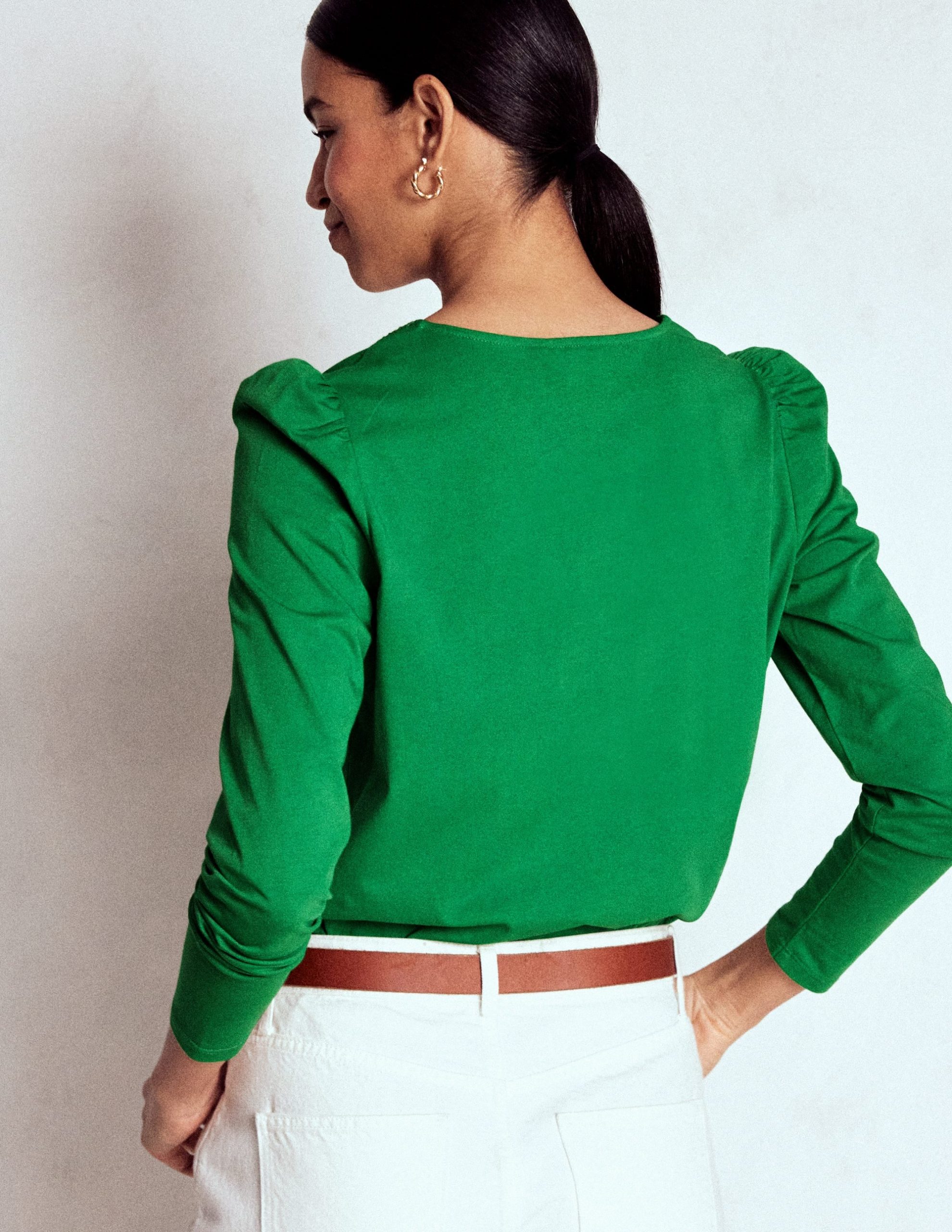 Flora Lace V-neck Top-Highland Green - Image 3