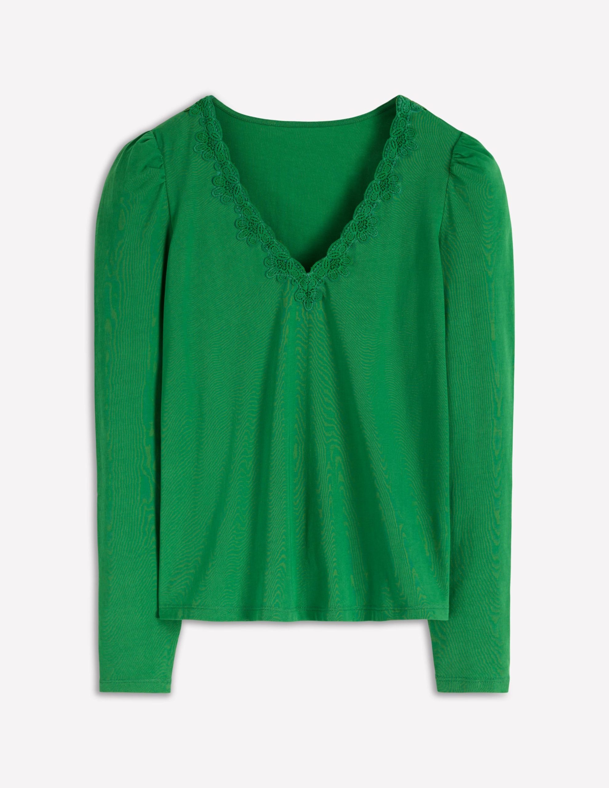 Flora Lace V-neck Top-Highland Green - Image 5