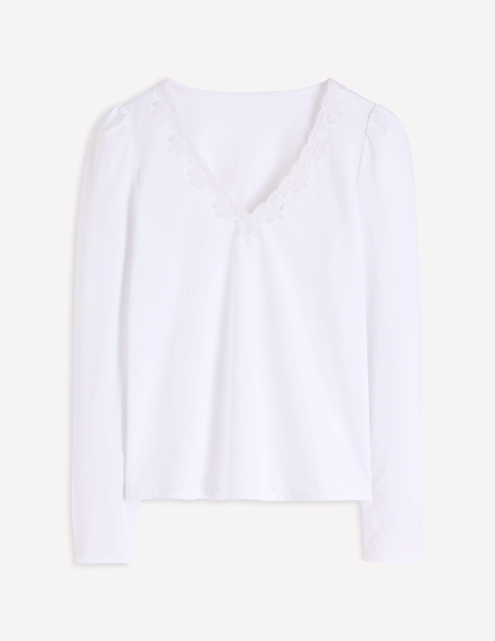 Flora Lace V-neck Top-White - Image 5