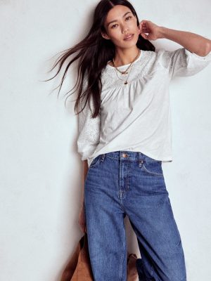 May Broderie Top-White