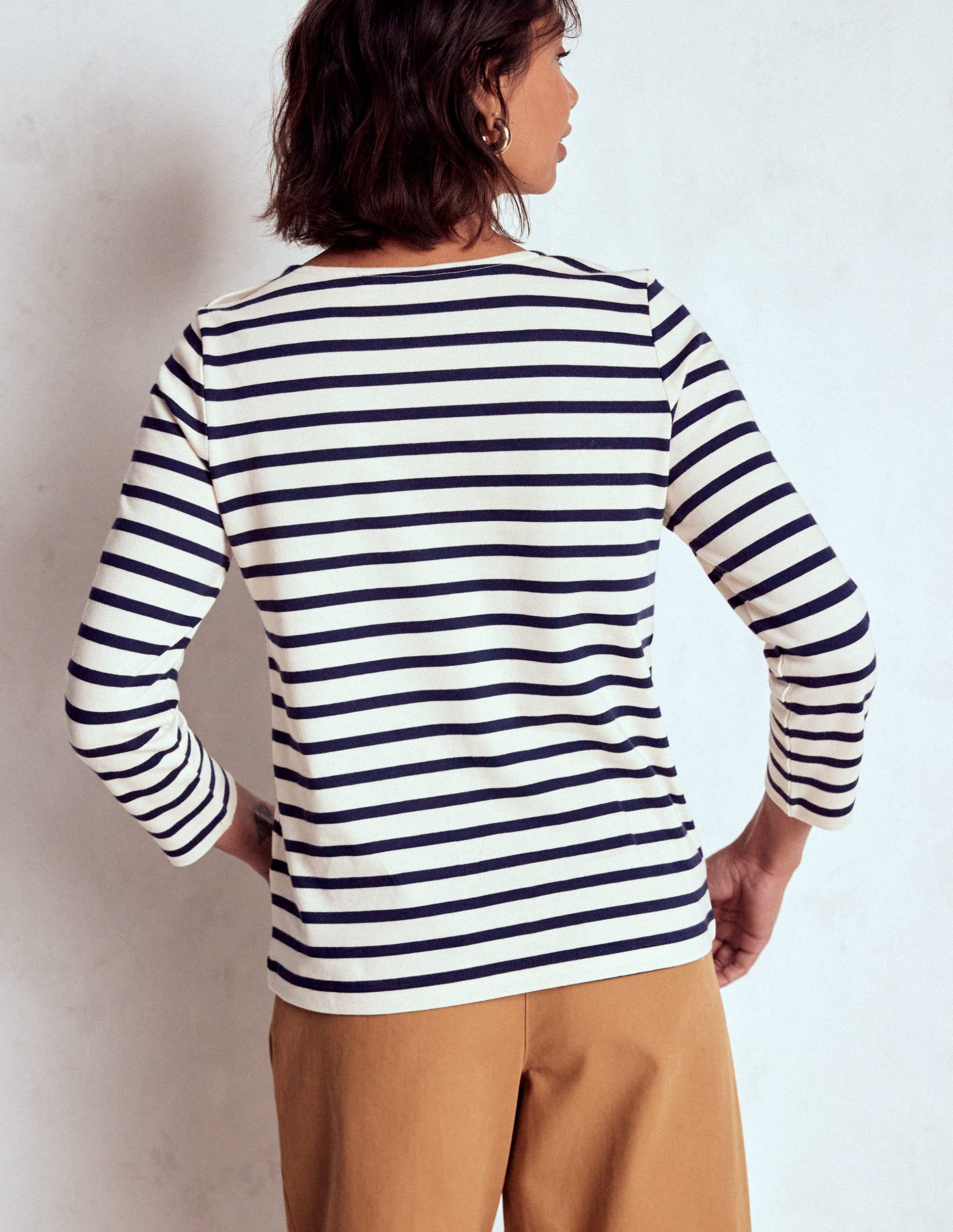 Button Mariner Breton-Ivory and Navy Stripe - Image 3
