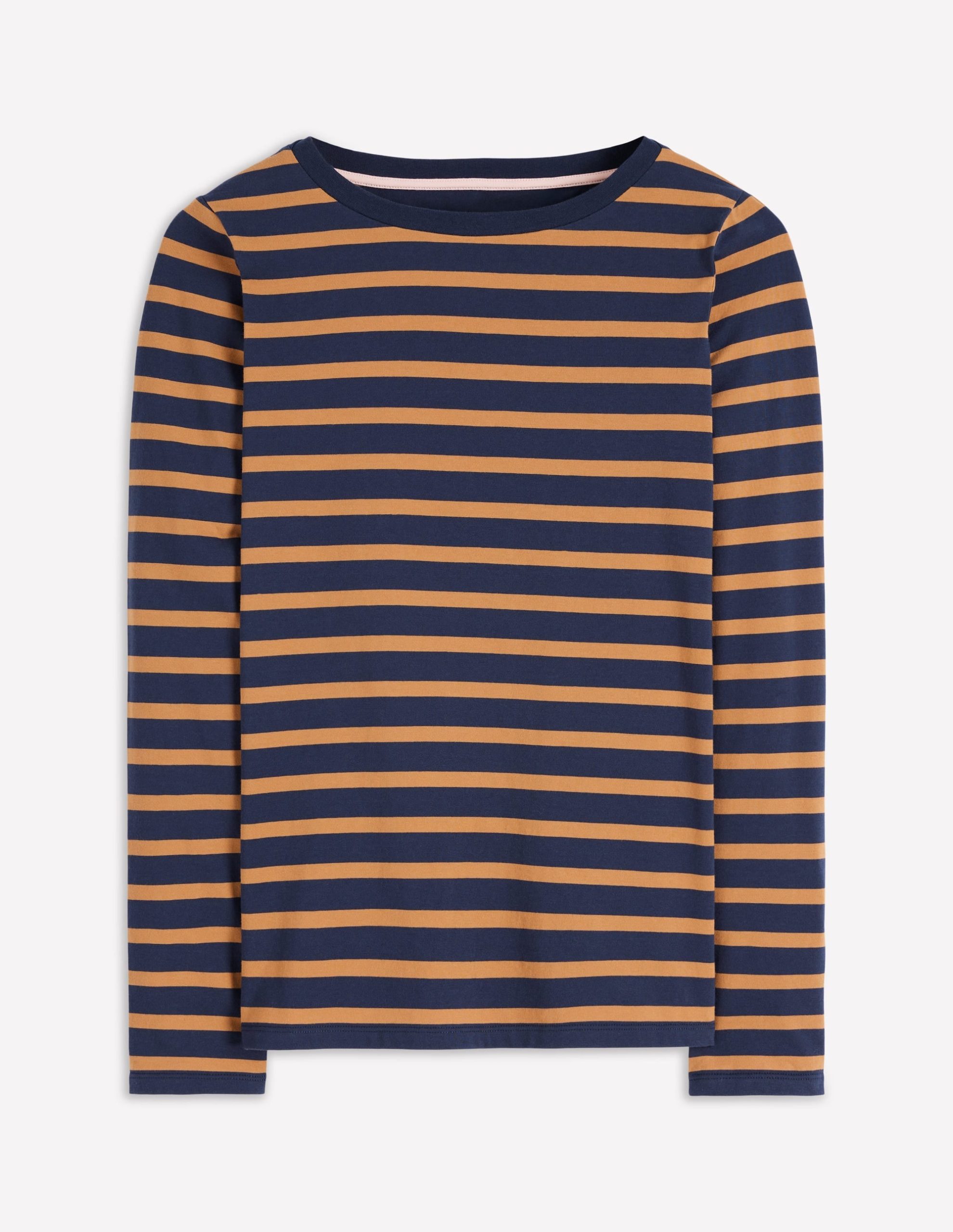 Olivia Long Sleeve Breton-Navy. Camel Stripe - Image 4