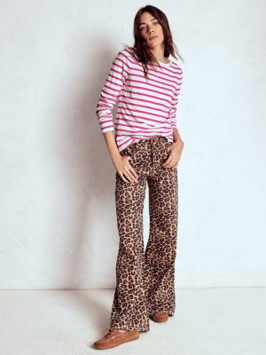 Olivia Long Sleeve Breton-Pink Peony Stripe