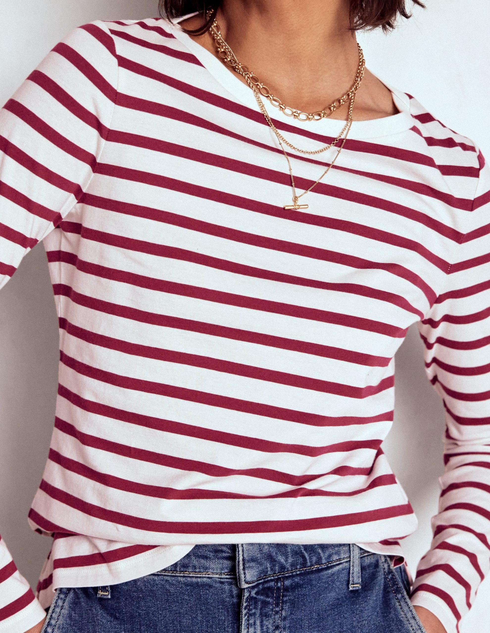 Olivia Long Sleeve Breton-Deep Wisteria Stripe - Image 2