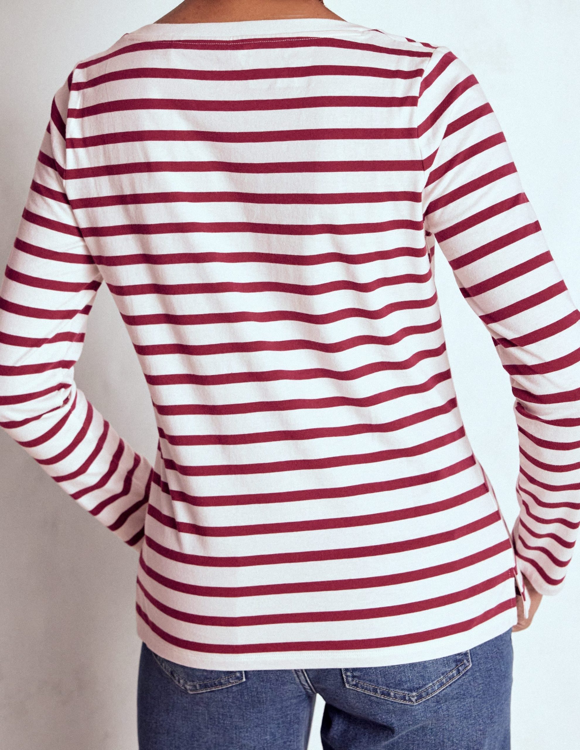 Olivia Long Sleeve Breton-Deep Wisteria Stripe - Image 3
