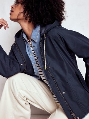 Lightweight Rain Mac-Navy