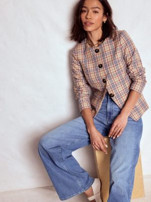 Hampstead Blazer-Brown. Pink & Navy  Check