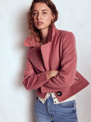 Topstitch Jacket-DUSTY PINK