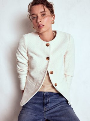 Hampstead Textured Blazer-Cream Texture