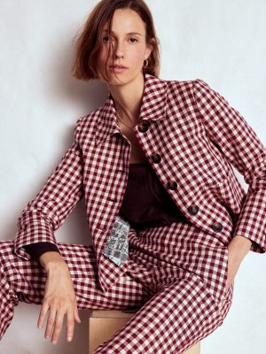 Knightsbridge Gingham Jacket-Chestnut Gingham