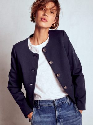 Hampstead Ponte Twill Blazer-Navy