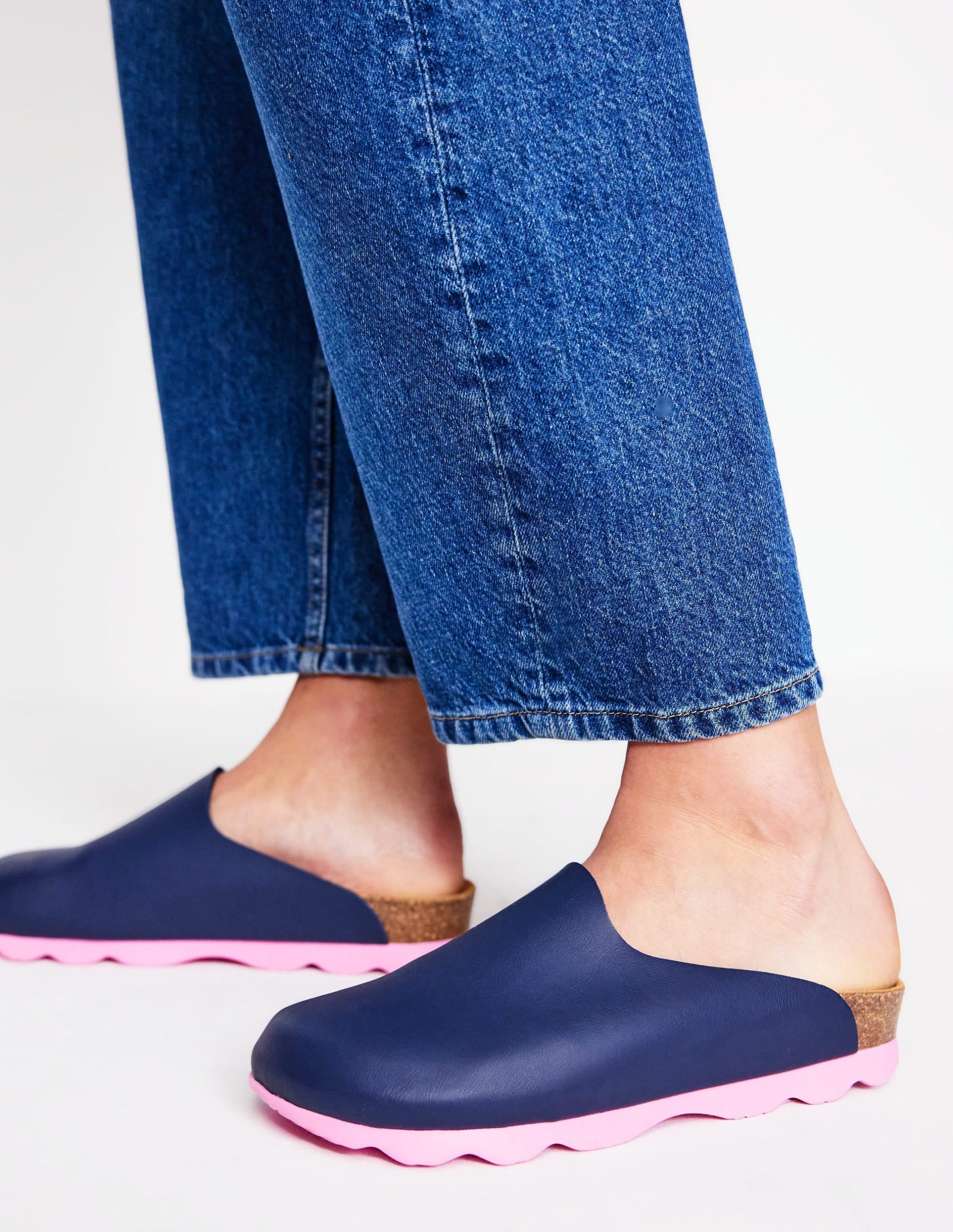 Lyla Colour Block Clogs-Navy/Soft Pink - Image 2