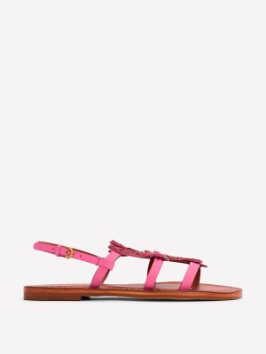 Novelty Beaded Flat Sandals-Lobster