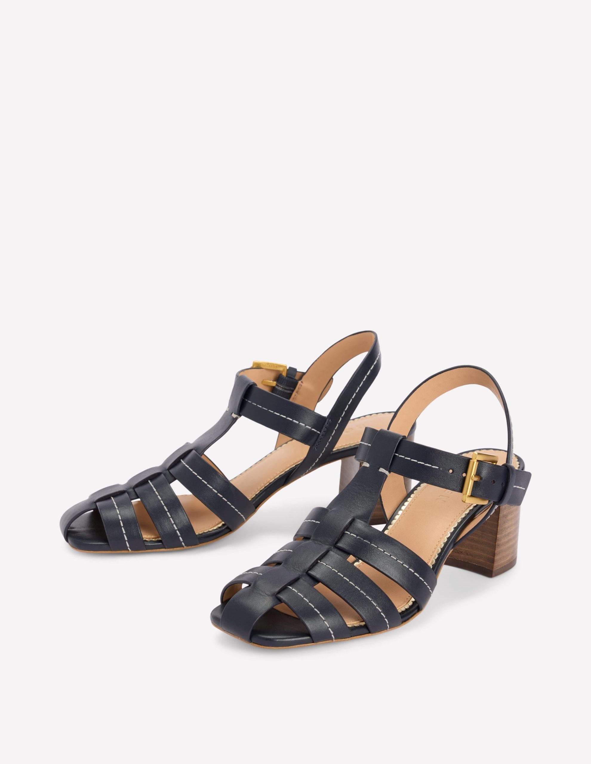 Low Block Fisherman Sandals-Navy - Image 3