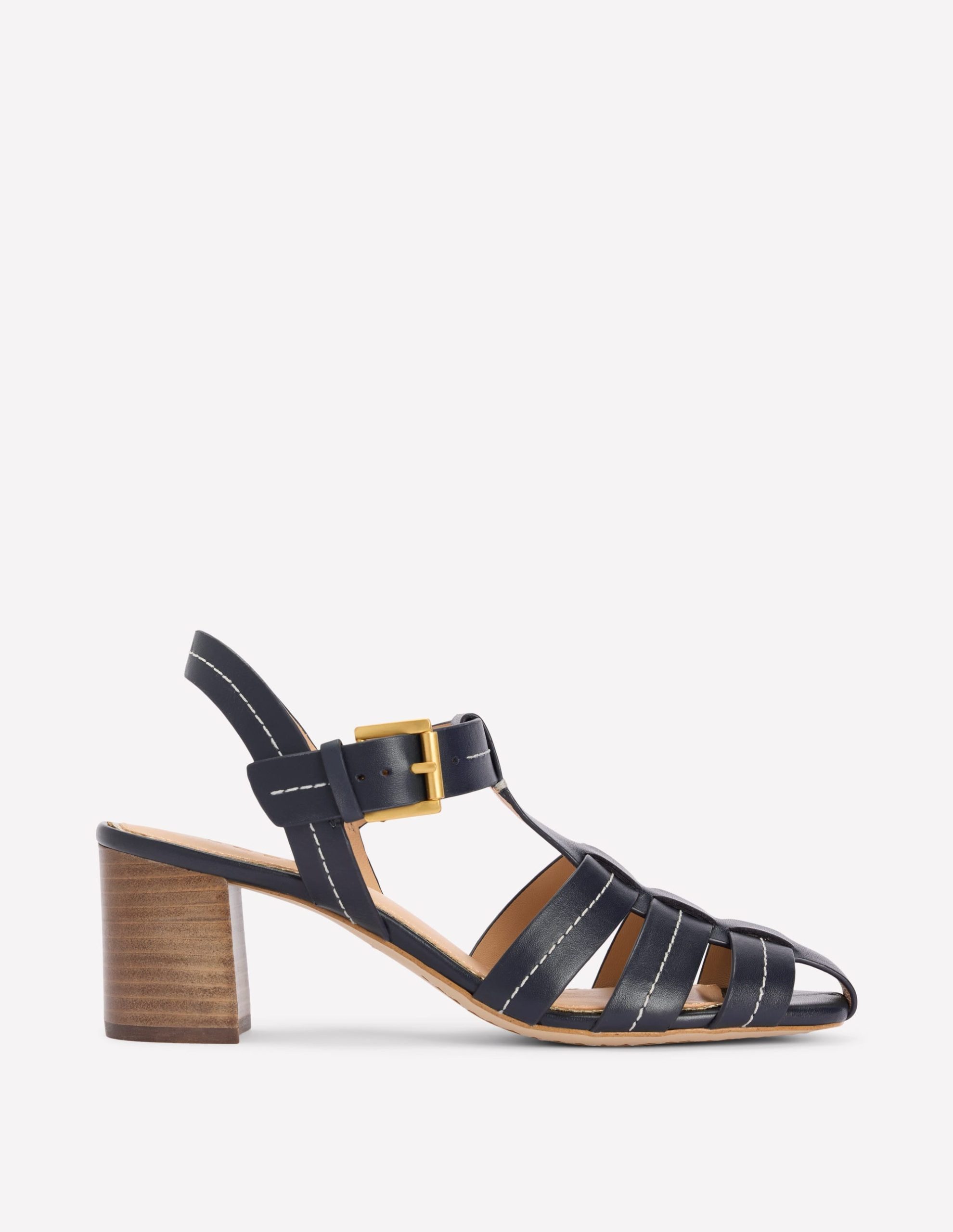 Low Block Fisherman Sandals-Navy