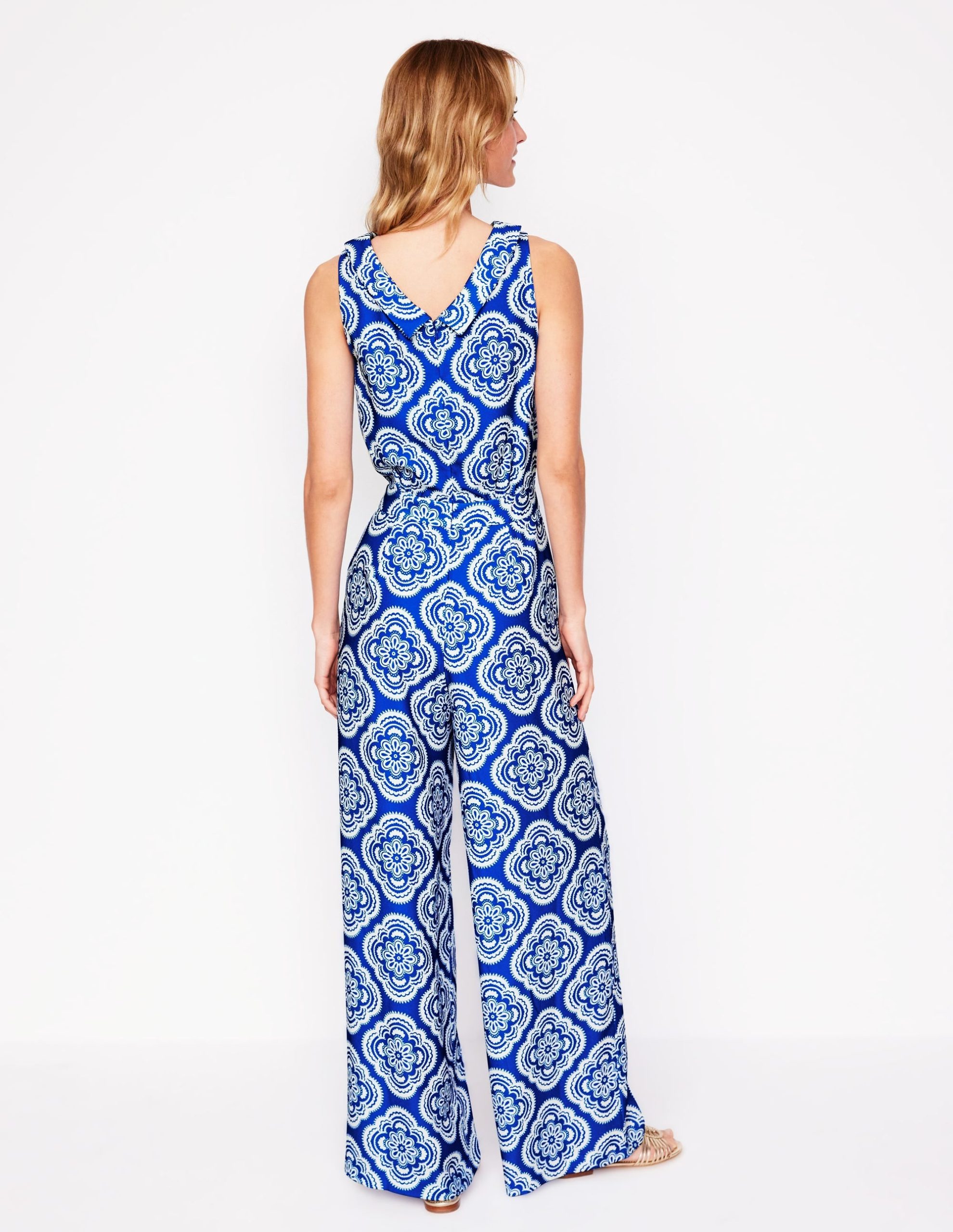 Clarissa Jumpsuit-Gallery Blue. Botanic Blush - Image 3