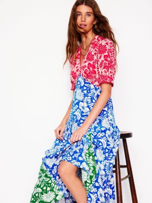 Rosie Godet Tea Dress-Multi. Wildflower Trail