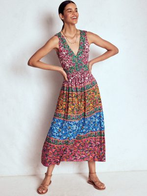 Olympia Jersey Maxi Dress-Multi. Enchanting Vine