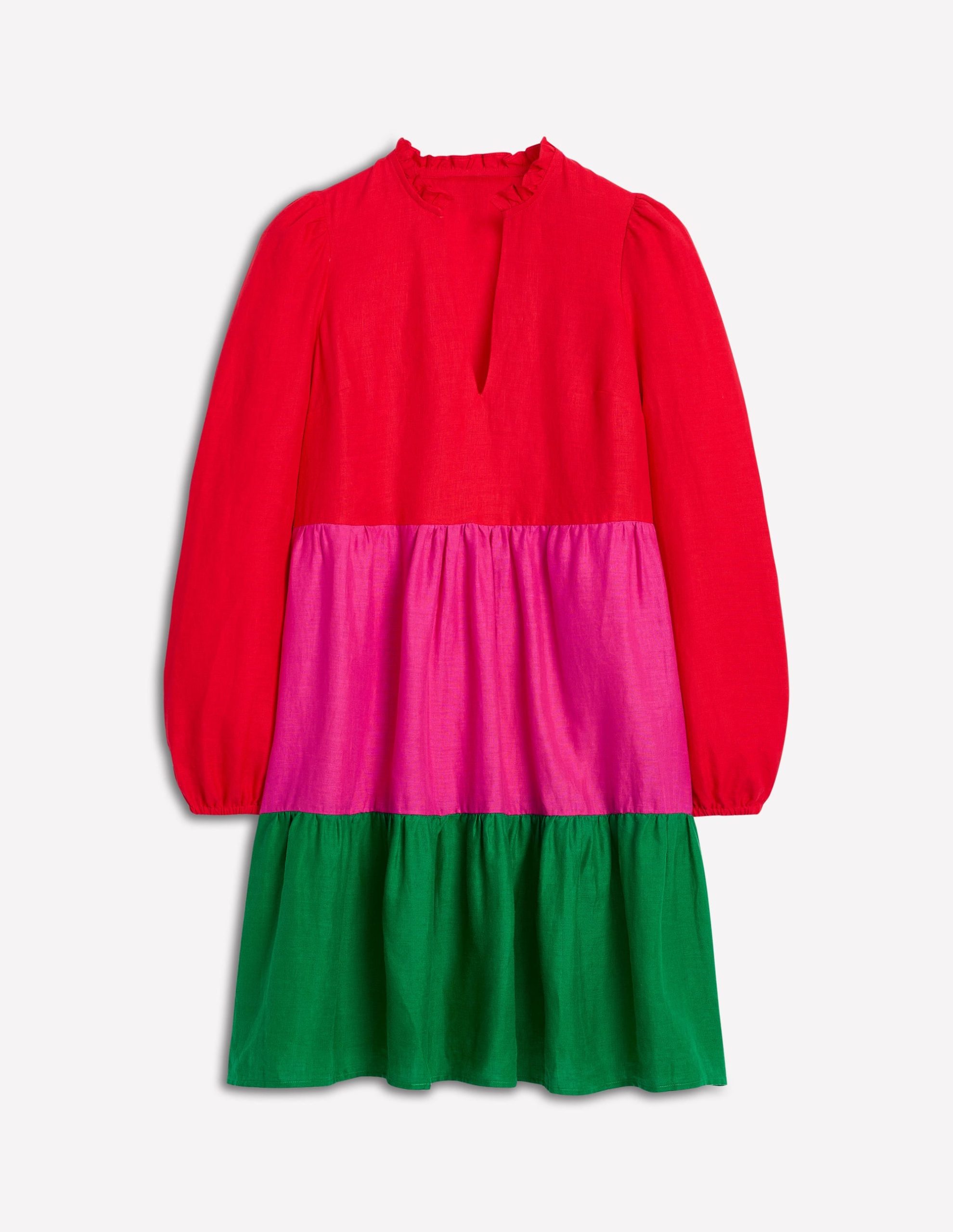 Esme Linen Mini Dress-Colourblock - Image 6