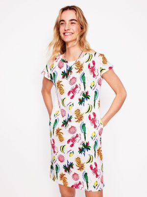 Leah Jersey T-shirt Dress-Tropical Bonanza Vine