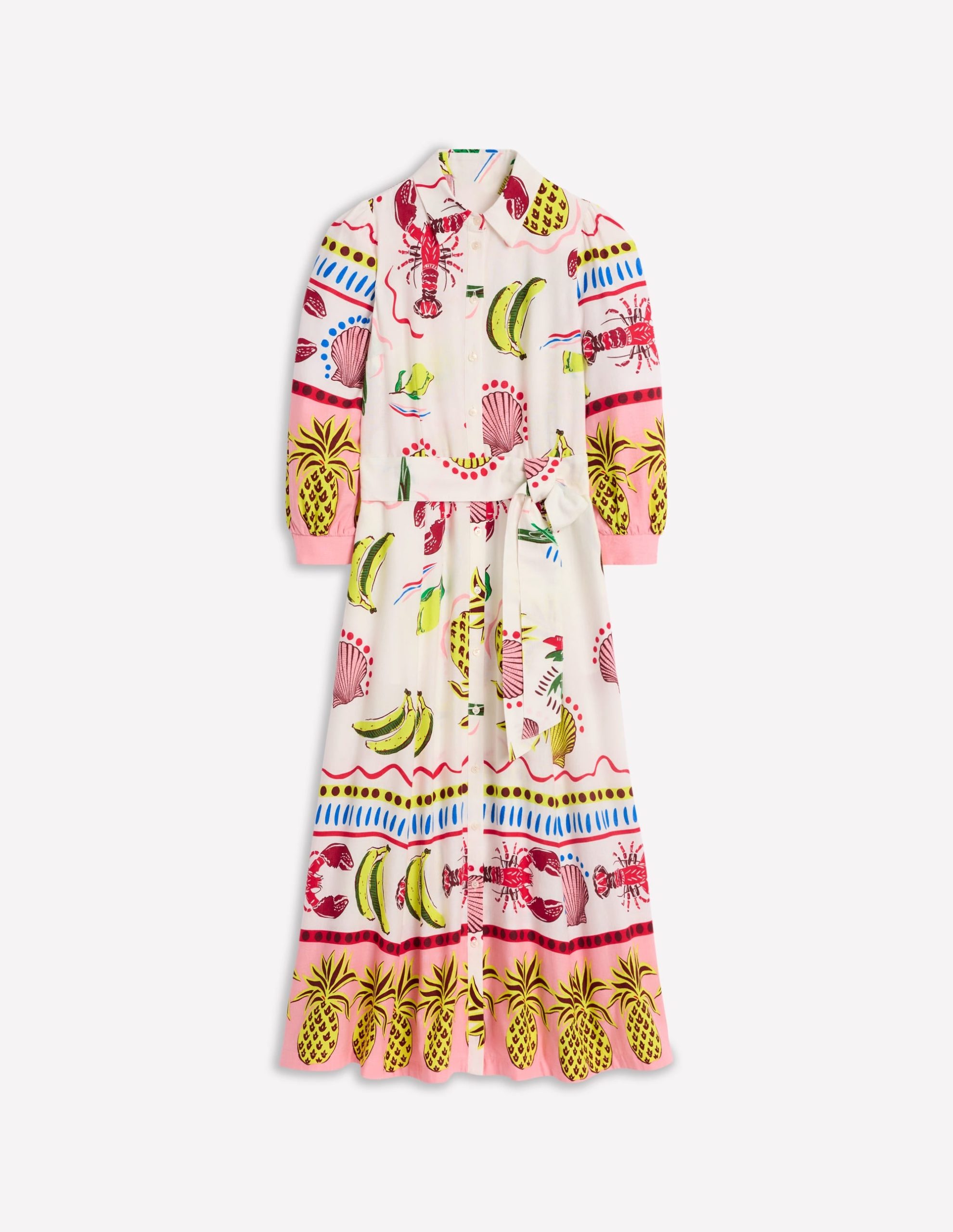 Clara Linen Blend Shirt Dress-Multi. Tropical Bonanza - Image 7