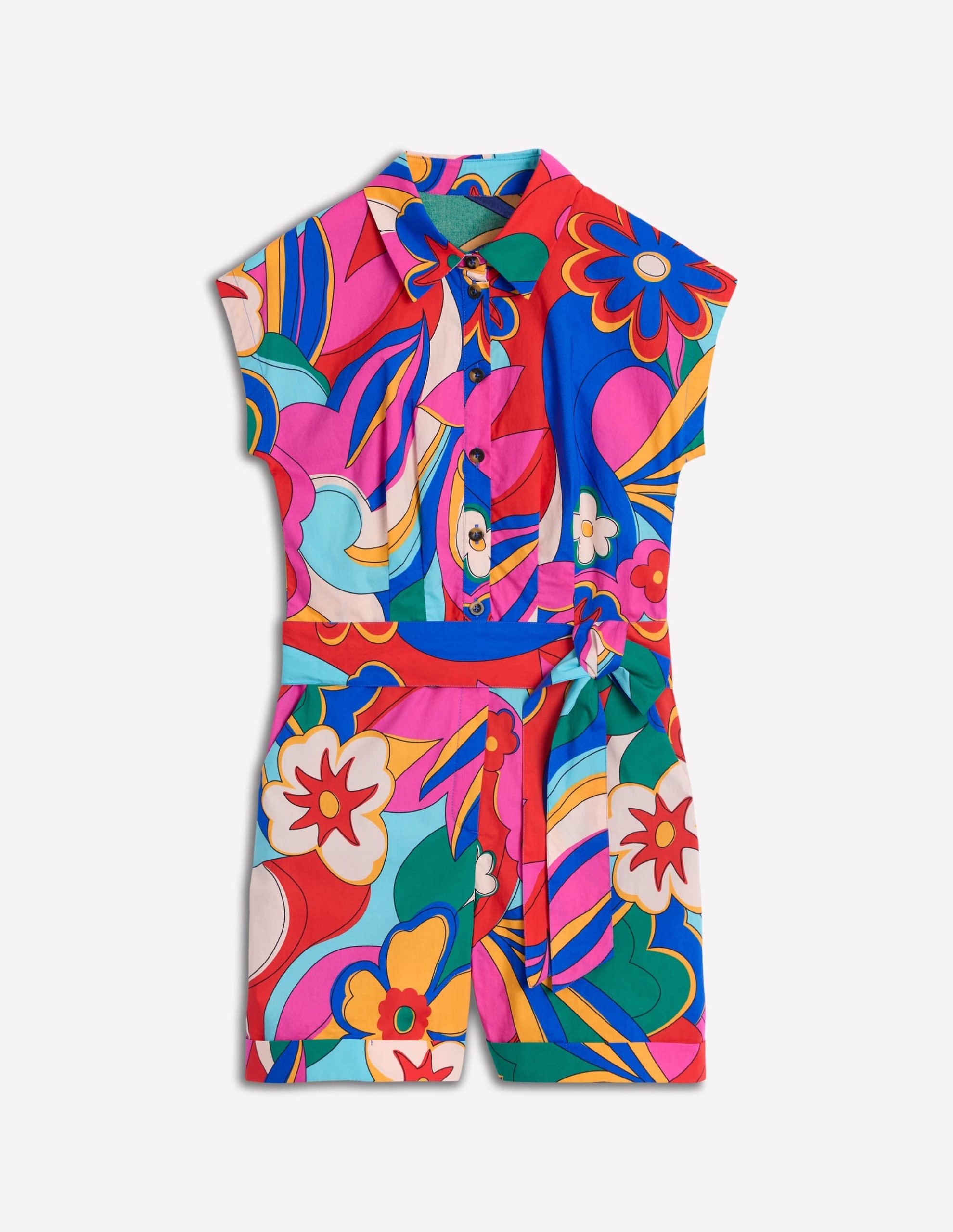 Casual Cotton Playsuit-Multi. Blossomy Pop - Image 7