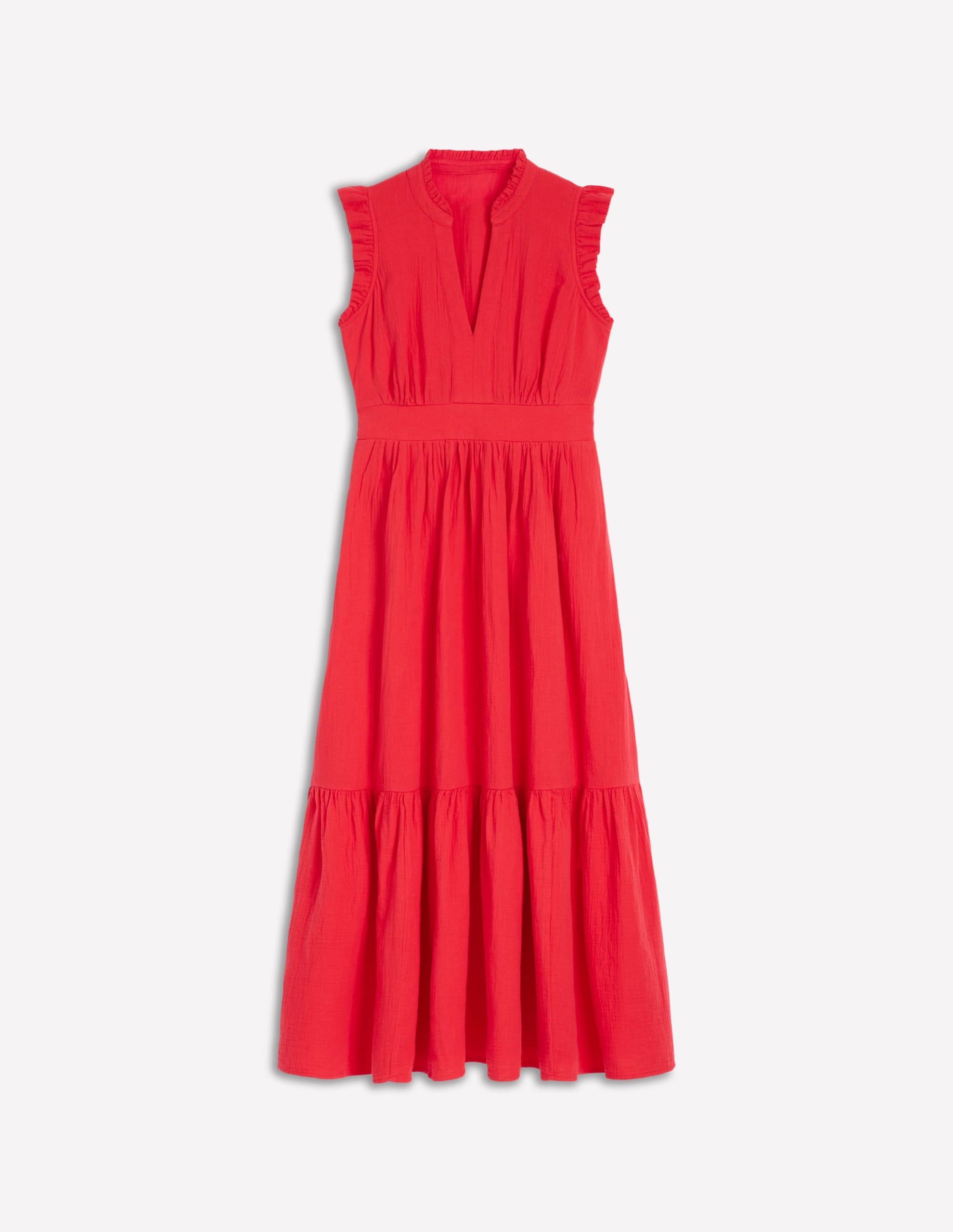Wren Double Cloth Midi Dress-Strawberry Tart Red - Image 5