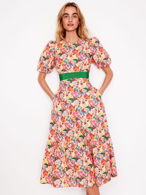 Grosgrain Waist Dress-Multi. Wildflower Trail