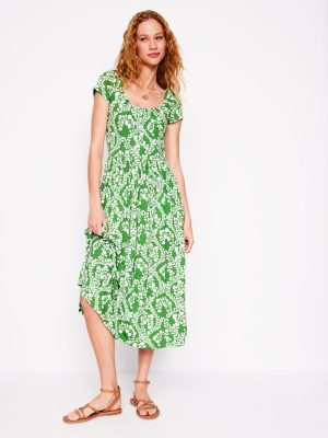 Samantha Scoop Jersey Dress-Paradise Green. Vine