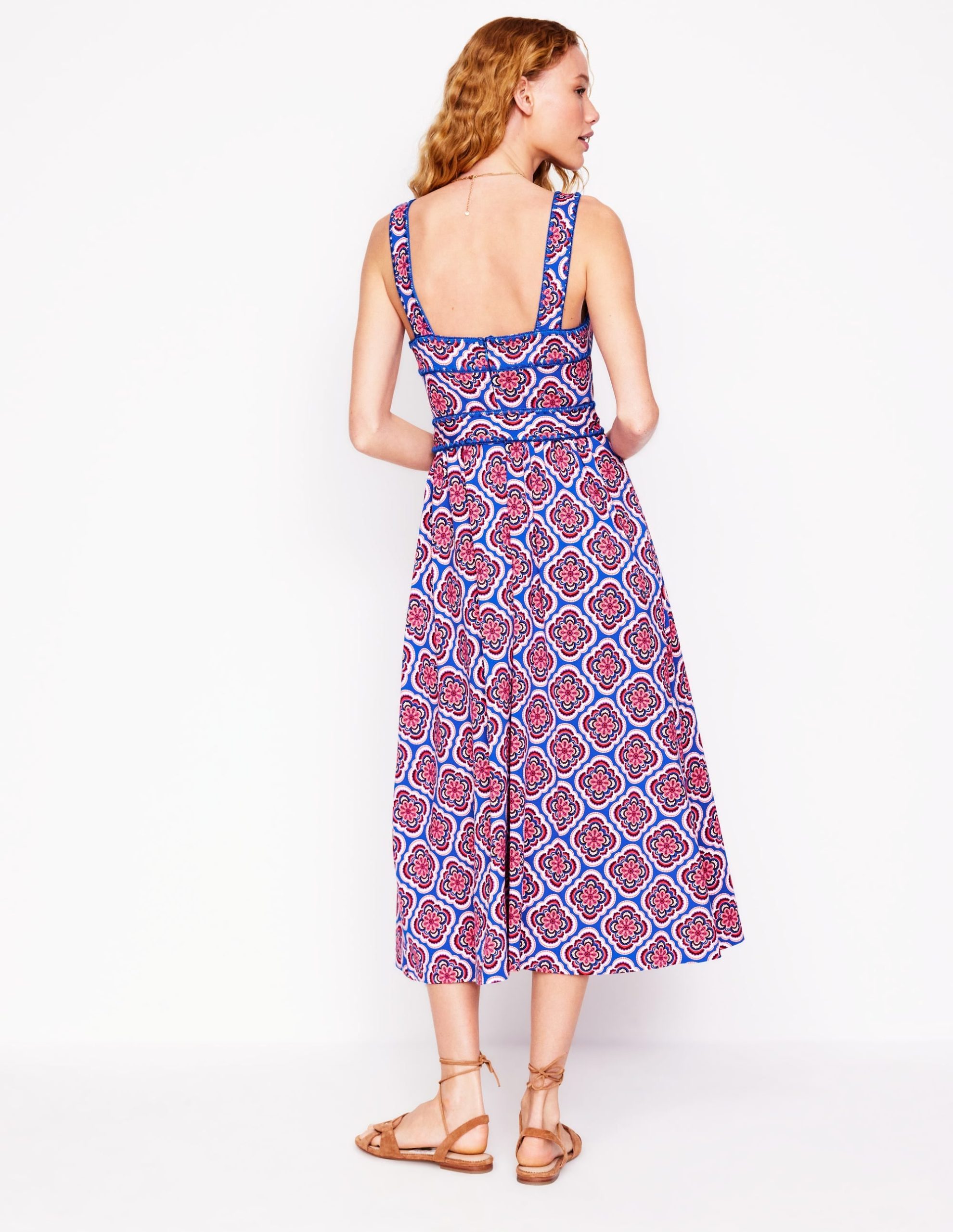 Square Neck Seam Midi Dress-Multi. Botanic Blush - Image 3